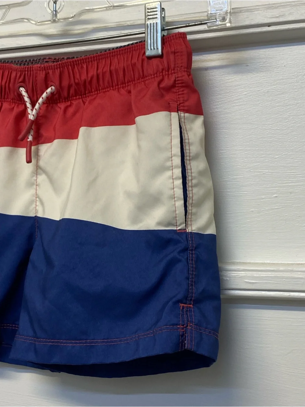 Art class boys swim short swim trunk size 6-7 red white blue